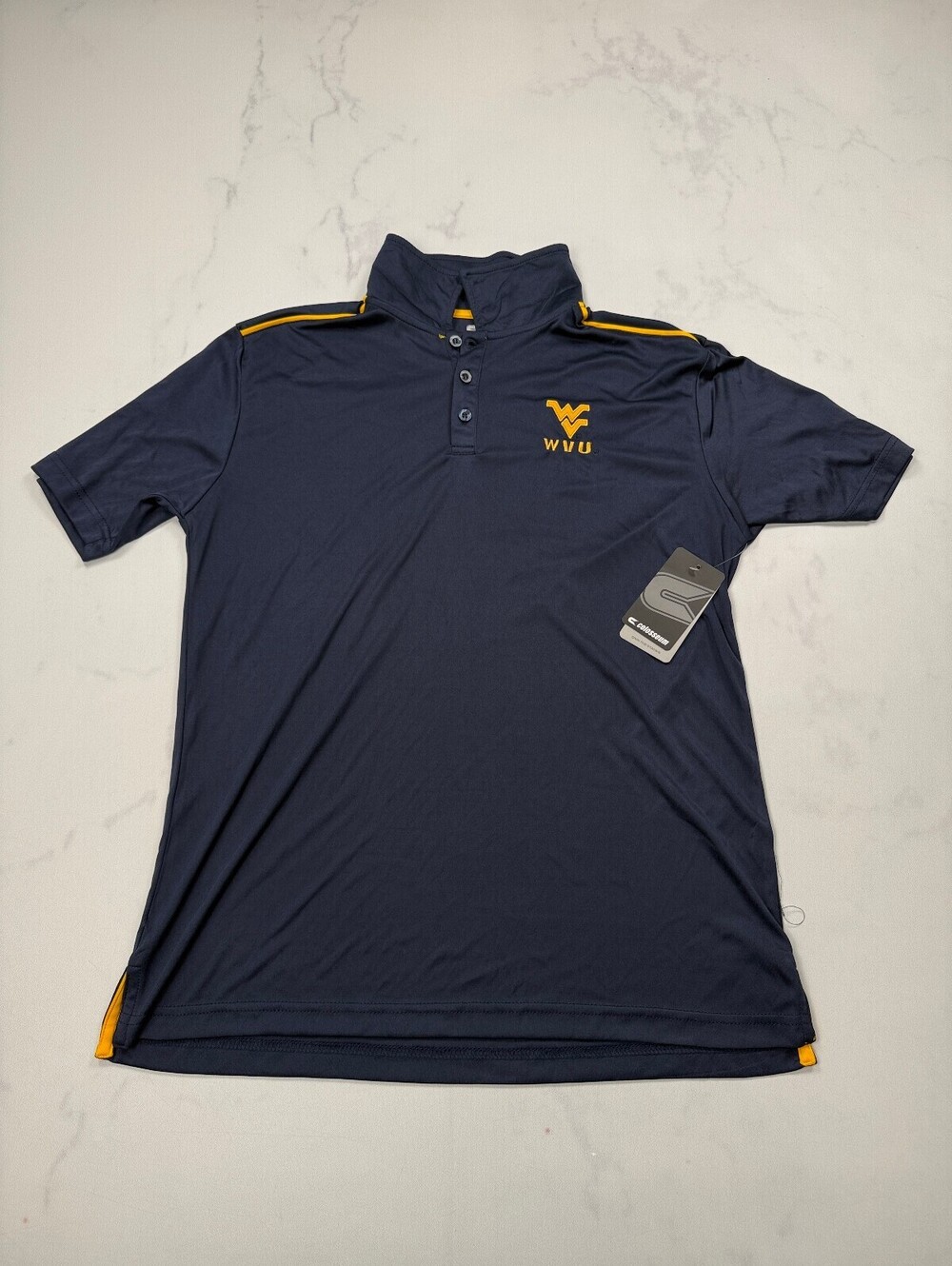 Colosseum WVU Polo Shirt Navy Modern Collegiate - Mens M